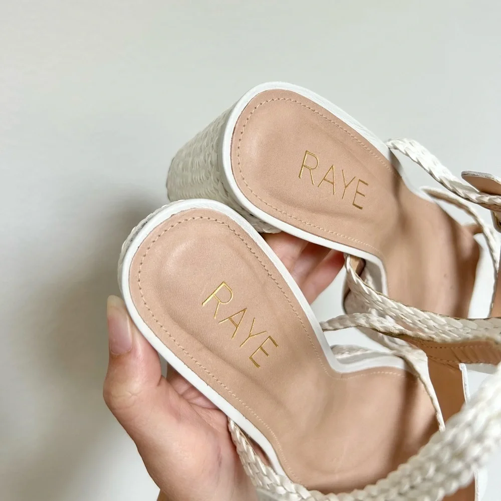 RAYE x Revolve Camilla Platform Braided Heel in White
